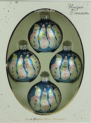 Набор ёлочных игрушек из 4шт., стекло 7см 151-210 фото 1 &mdash; Egidius.ru