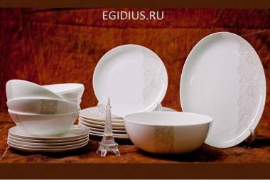 Столовый сервиз &quot;София&quot; на 6/20 пр Костяной фарфор 620-223 — Egidius.ru