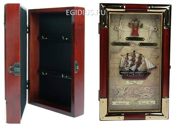 Коллаж-ключница Парусник 15*7*25см 104-056 фото 1 &mdash; Egidius.ru