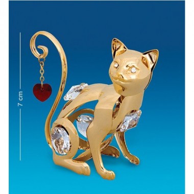 Фигурка Swarovski Кошка с сердцем 7см, символ года 2023, кролик, кот, заяц 3-2-176 — Egidius.ru