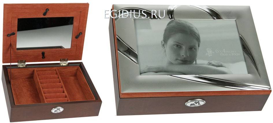 Шкатулка-фоторамка ювелирная Moretto 19*14*5см 110-182 фото 1 — Egidius.ru