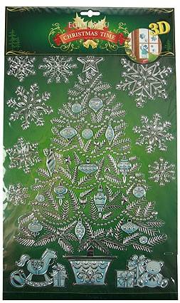 Декоративная наклейка Новогодняя 30*50см 152-331 фото 1 &mdash; Egidius.ru