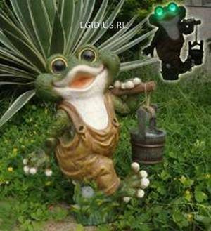 Фигура садовая - лампа на солнечной батарее (глаза светятся) Лягушка Н*L*W=40*33*14 см 10-2045 фото 1 &mdash; Egidius.ru