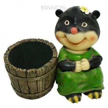 Кашпо для дачи Крот-девочка L23W14H19.5см 81-6456 — Egidius.ru