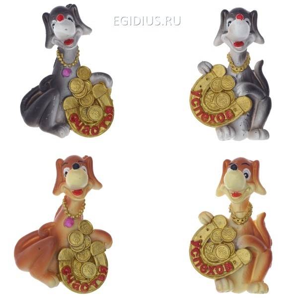 Магнит Собачка в ассорт., L4,7 W2,5 H6,7 см (без инд.упаковки) 81-3912 фото 1 — Egidius.ru
