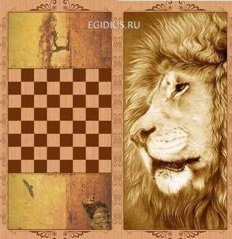 Нарды "Лев" в дер. коробе малые 31-1005 фото 1 — Egidius.ru