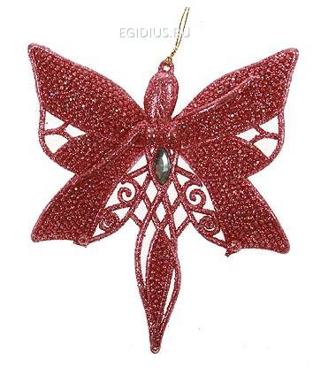 Игрушка ёлочная Бабочка розовый 151-119 фото 1 — Egidius.ru