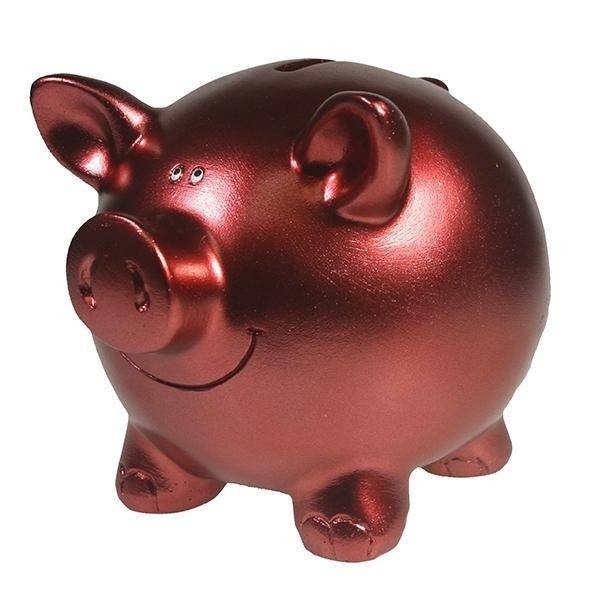 Копилка "Свинка"L15.5W12H11.5 (красная) 82-0495 фото 1 — Egidius.ru